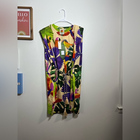 FARM RIO Sand Macaw Jungle Organic Cotton T-Shirt Dress - Picture 6 of 9